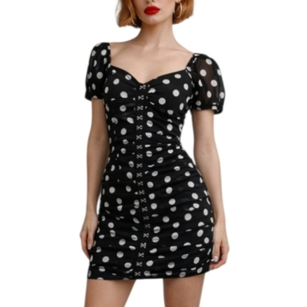 Urban Outfitters Polka Dot Corset Mini Dress M
